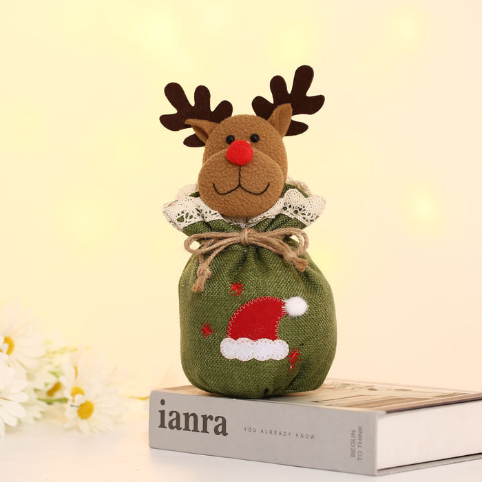 Wholesale Christmas Neck Gift Bag Happy Decal Flower Handbag Candy Bag Cartoon Children' s Handbag Apple Bag Gift Bag