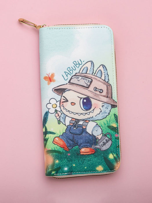 Wholesale Fresh Sweet Cartoon Leather Wallet with Zipper Large Capacity Unisex Card Holder