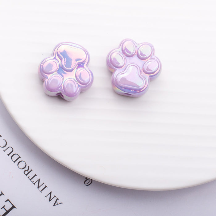 Wholesale Cat Claw Colorful UV Plated Acrylic Straight Hole Loose Beads JDC-BDS-ShiLi005