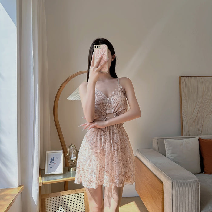 Wholesale 2025 new swimsuit women's one-piece dress style fairy style cover belly slim sexy Korean ins style hot spring swimsuit