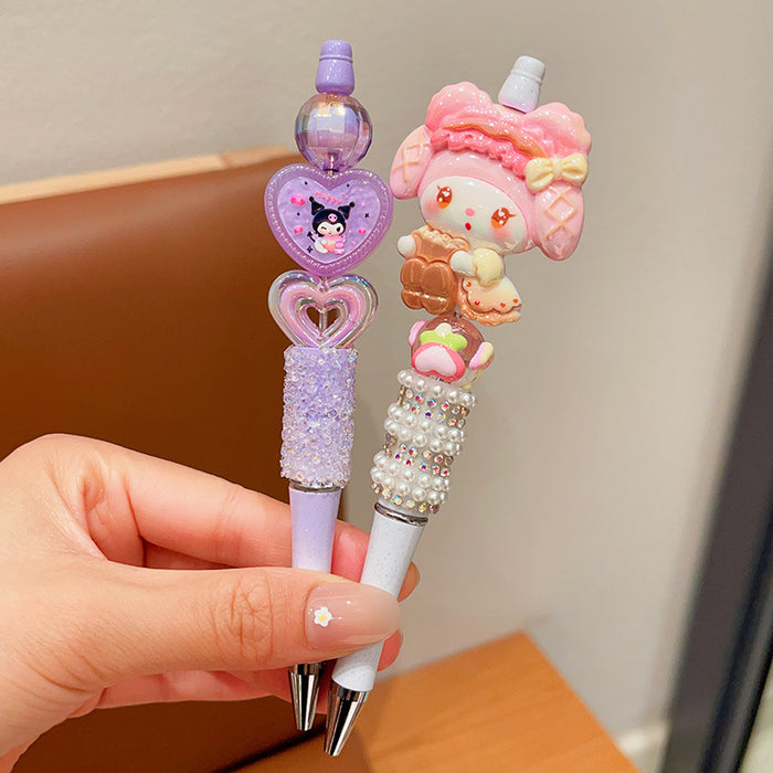 Wholesale Crystal Flash Diamond Rotary Gel Pen Dream Student Beaded Pen Cartoon Signature Pen