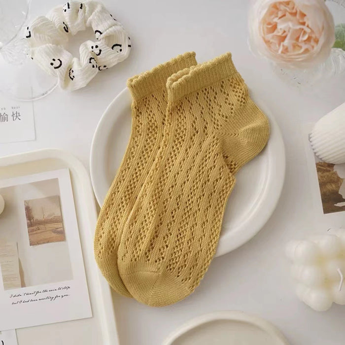 Wholesale Socks summer thin short socks hollow mesh anti odor breathable shallow mouth short tube socks absorb sweat