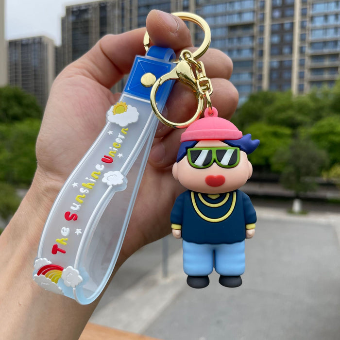 Wholesale Keychain cartoon exquisite cute backpack pendant key car keychain ring