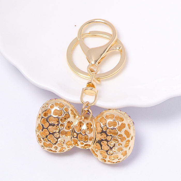 Wholesale Metal Rhinestone Bow Key Chain Key Pendant Key Chain