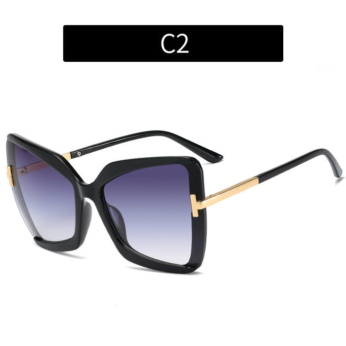 Wholesale Large Frame Butterfly Frame T-shaped PC Sunglasses JDC-SG-XIa062