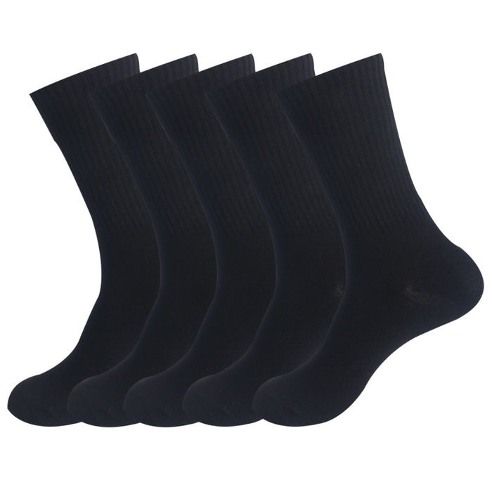 Wholesale High elastic calf socks, running sports socks, plus size solid color mid tube socks
