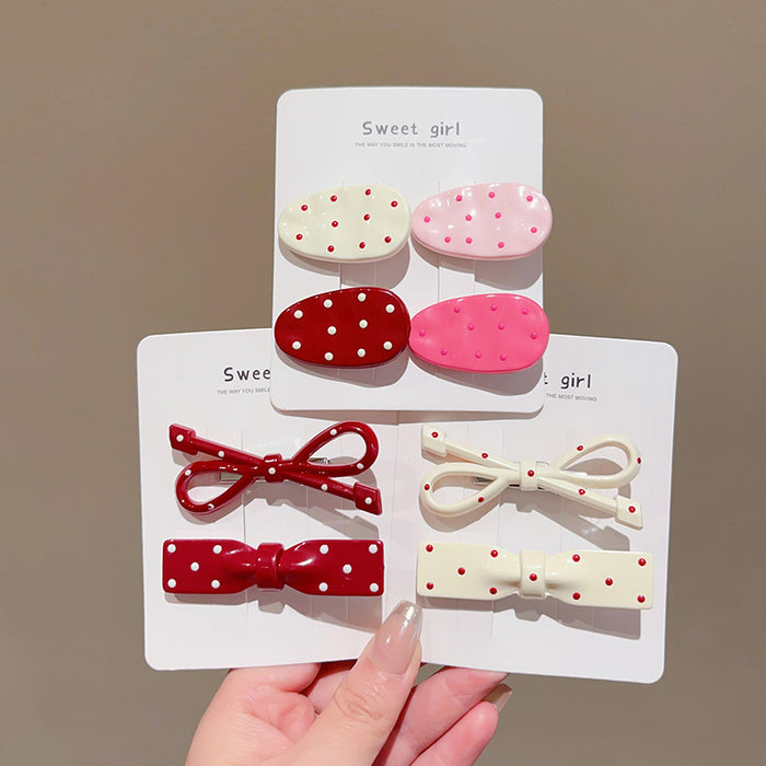 Wholesale Bow Hairpin Cute White Bangs Clip  Grab Clip Women's  Clip Hair Accessories Women