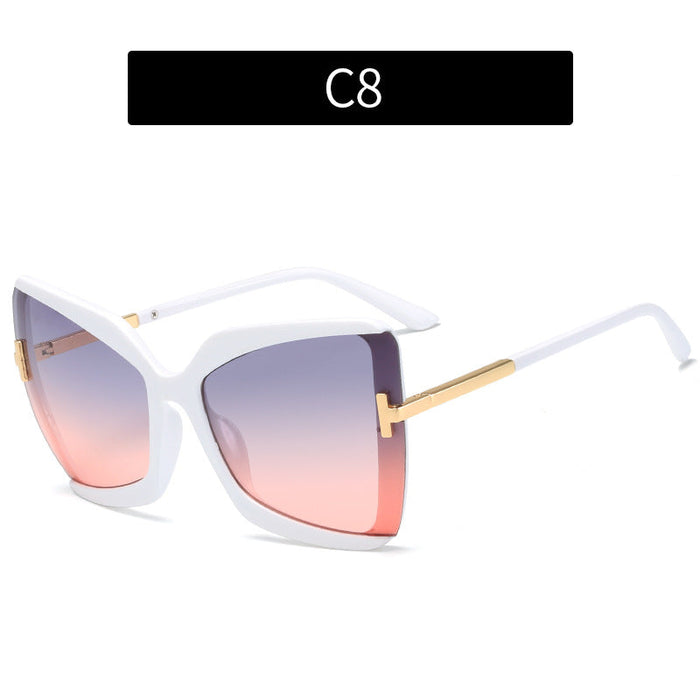 Wholesale Large Frame Butterfly Frame T-shaped PC Sunglasses JDC-SG-XIa062