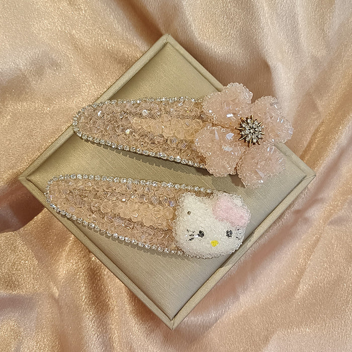 Wholesale sweet pink rhinestone Hair Clips accessories