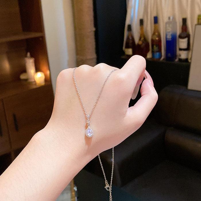 Wholesale Titanium Steel Micro Inlaid Zircon Clavicle Chain