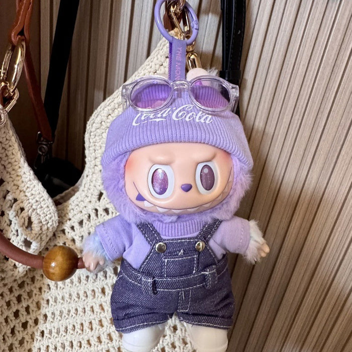 Wholesale Purple Coke Overalls Set Cotton Doll Pendant Doll Clothes
