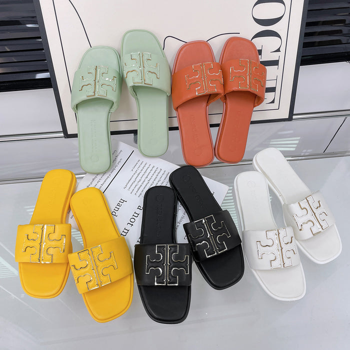 Wholesale of 2024 Summer New One Word Beach Casual Slippers JDC-SP-YaNuo002