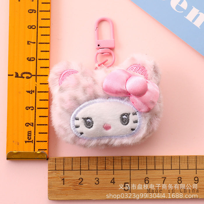 Wholesale 5 PCS Cute big-eared animal leopard print cat keychains