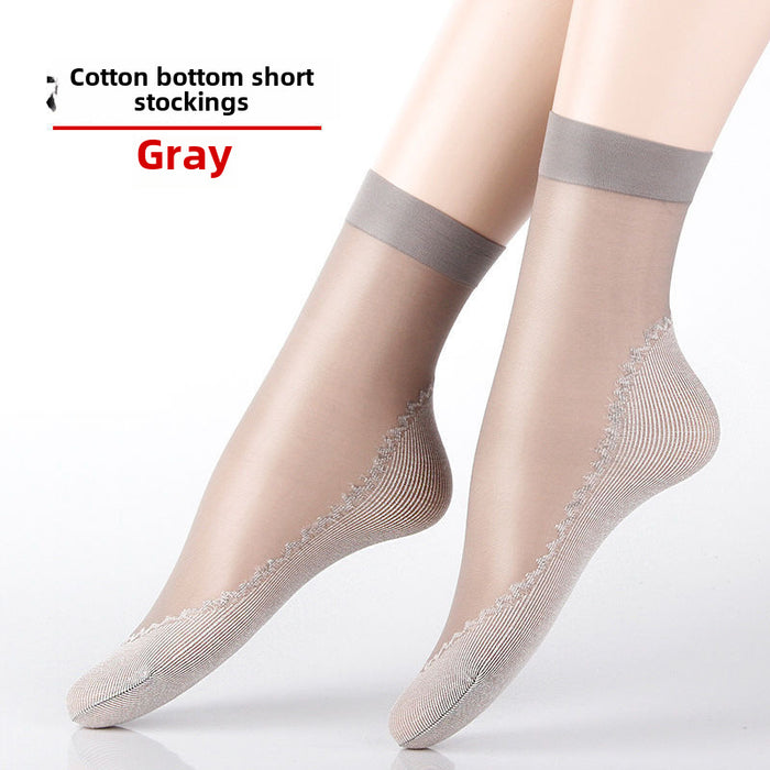 Wholesale Silk stockings, short socks, cotton soles, sweat absorbing and anti slip socks, anti hook silk midsole