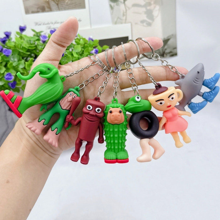 Wholesale Doll keychain funny abstract stick man shark small pendant