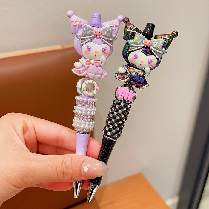 Wholesale Crystal Flash Diamond Rotary Gel Pen Dream Student Beaded Pen Cartoon Signature Pen