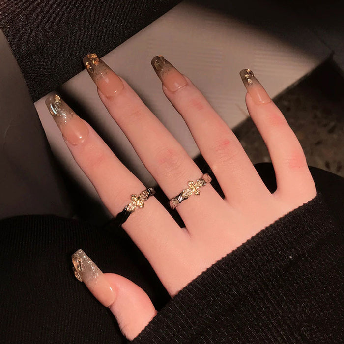 Wholesale Open ring with niche design, cross, high-end feel, simple and minimalist index finger ring