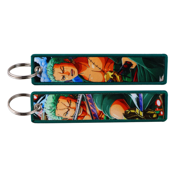 Wholesale Woven Label Keychain Cartoon Keychain Bag Pendant Woven Fabric Chain