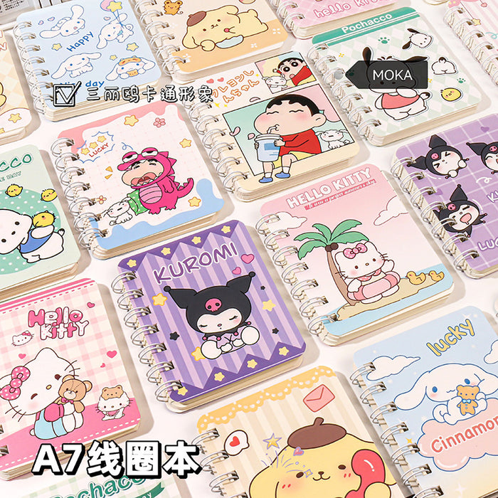 Wholesale 4 Sets of A7 Small Coil Cartoon Paper Notebook JDC-NK-YYC005