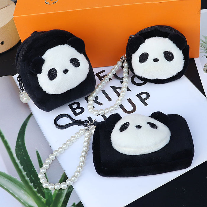 Wholesale Trendy Plush Panda Coin Purse Key Card Holder Storage Bag