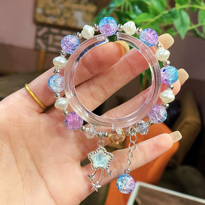 Wholesale Star Glass Bead Bracelet Chic Forest Sweet Theme Fashion Jewelry Accessory MOQ≥3