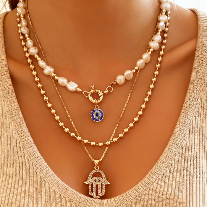 Wholesale Multi-Layer Sun Pendant Necklace Gold Alloy Trendy Fashion Accessory