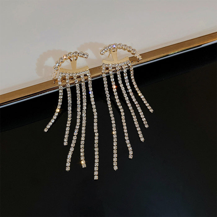 Wholesale Long type earrings 925 silver needle earrings personality design earrings