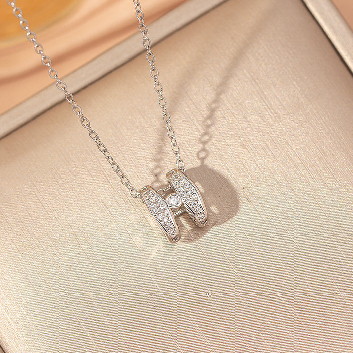 Wholesale Gold Plated Titanium Steel Floral Pendant Necklace Stylish Gift MOQ≥2