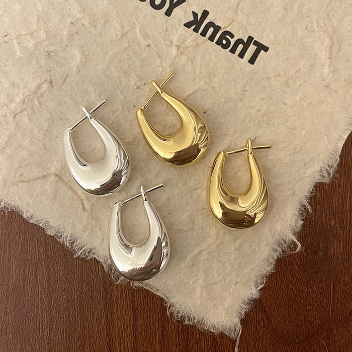 Wholesale Metal earrings with high-end feel, niche retro personality, simple and versatile temperament, earrings and earrings