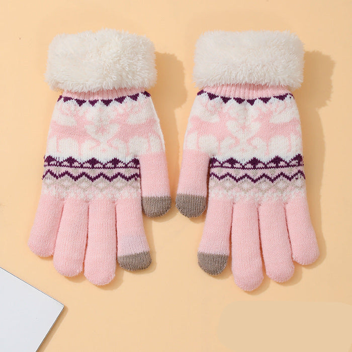 Wholesale Knitted Touch Screen fleece-lined Warm Gloves