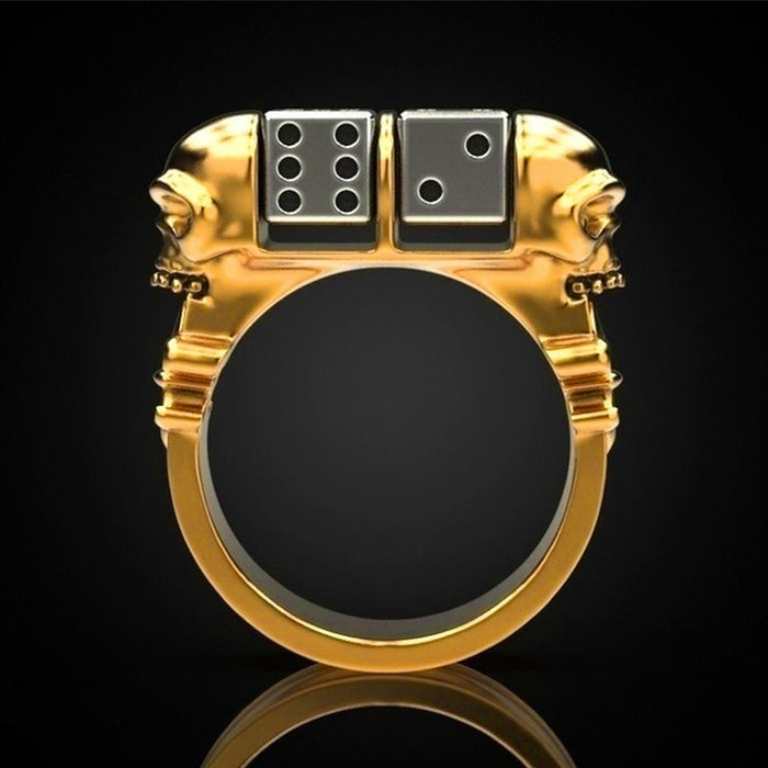 Wholesale Personalized Punk Gold Dice Ring Wholesale