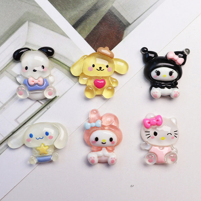 Wholesale 10pcs Cartoon Transparent Resin Diy Decorative Patch Accessories JDC-FK-YaoL030