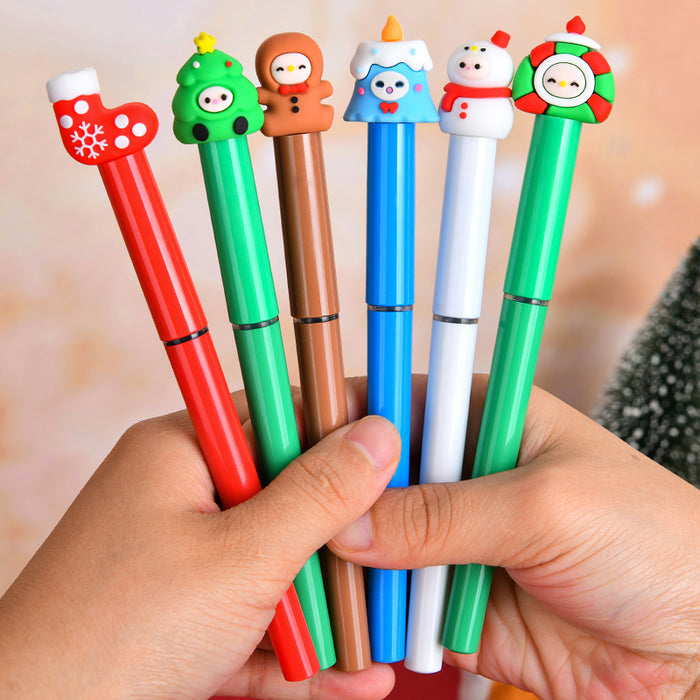 Wholesale 36pcs Christmas cute cartoon stationery direct liquid ball pen quick-drying gel pen student Christmas gift