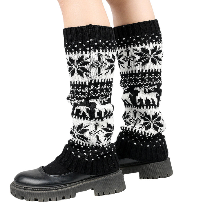 Wholesale Thickened Christmas Snowflake Deer Autumn and Winter Leg Socks JDC-SK-XQ033