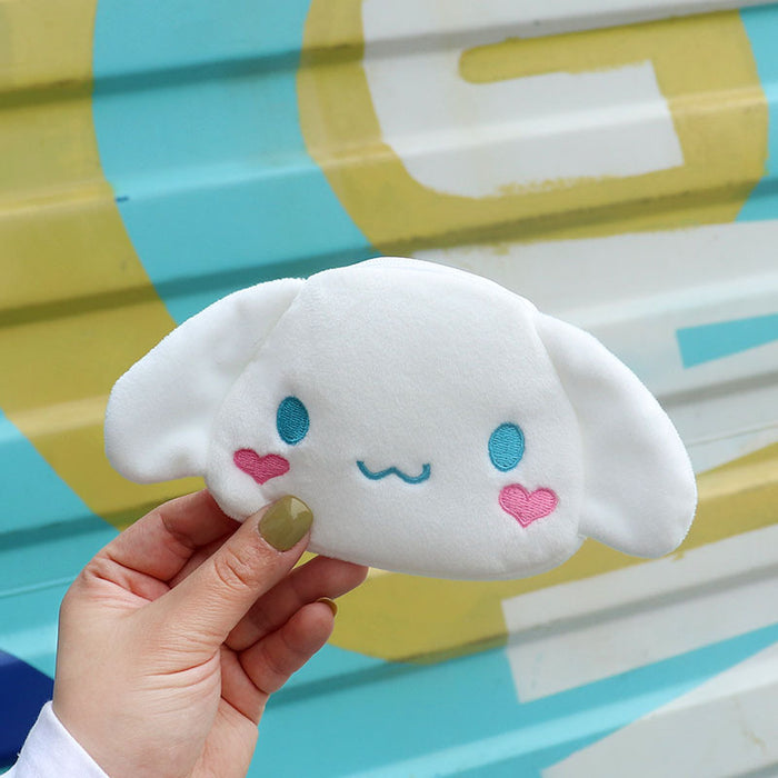 Wholesale Cute Cartoon Plush Dog Paw Coin Purse Pearl Bead Zipper Wallet With Keychain Multifunctional Card Holder Pouch Casual Party Gift