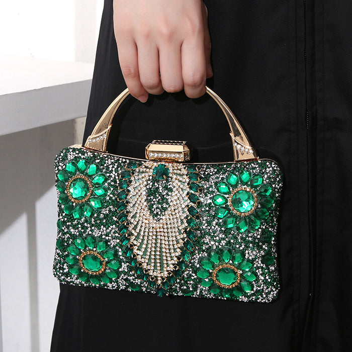 Wholesale Metal Hand-held Dinner Bag for Women with Diamond Inlay JDC-HB-MM002