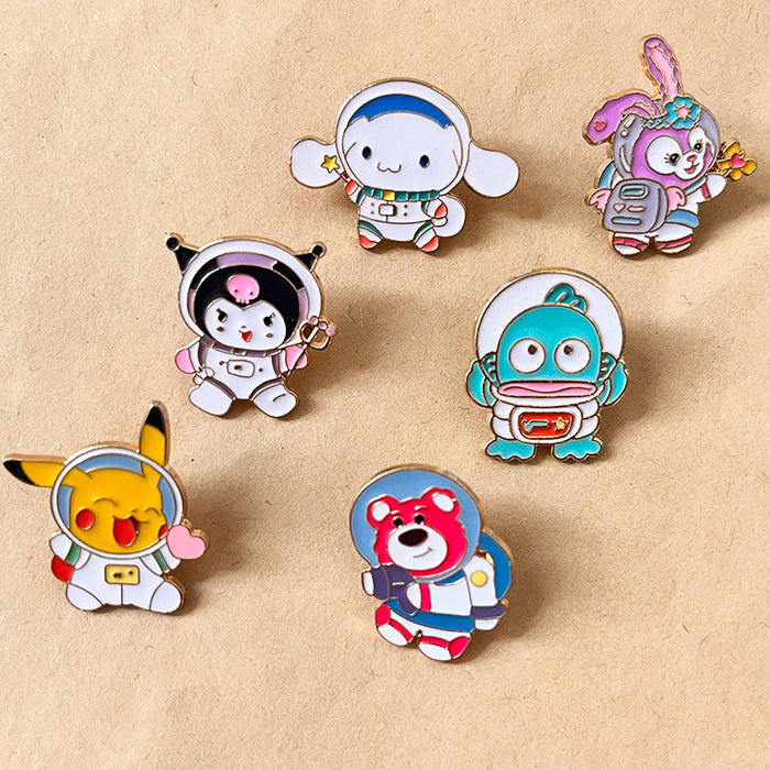 Wholesale High end, niche metal brooch, cartoon badge, cute student clothing accessories
