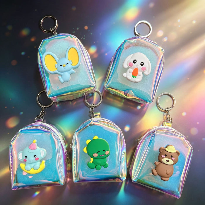 Wholesale Cartoon Animal Transparent PVC Backpack Coin Purse Cute Small Wallet