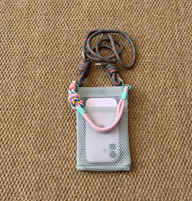 Wholesale Trendy Mesh Phone Bag Mint Green Crossbody Handbag MOQ≥2