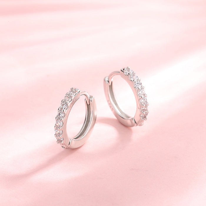 Wholesale S925 Sterling Silver Diamond Ear Ring Women  Ear Buckle Elegant Earrings Earrings