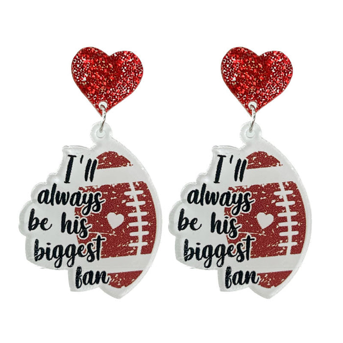 Wholesale Sports jewelry football rugby baseball love game fans acrylic cute earrings