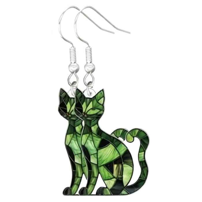 Wholesale Acrylic Double-Sided Lucky Cat Earrings Trendy Fashion Accessory