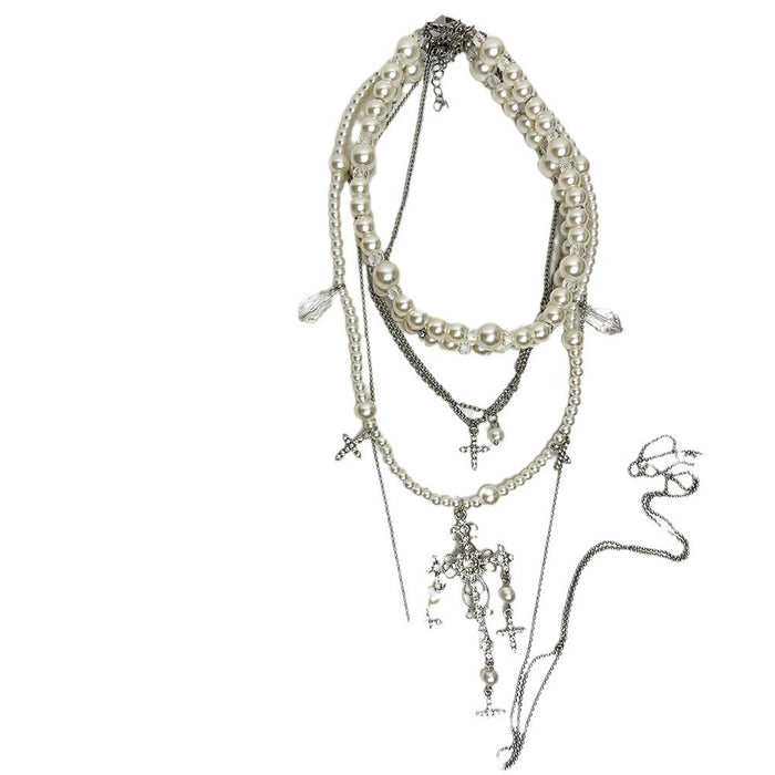 Wholesale multi-layered pearl necklace clavicle chain chocker accessories