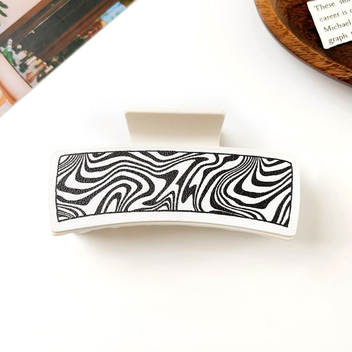 Wholesale Pu Printed Shark Clip Western Style Retro Leather Hairpin Hair Grabber Hair Accessories