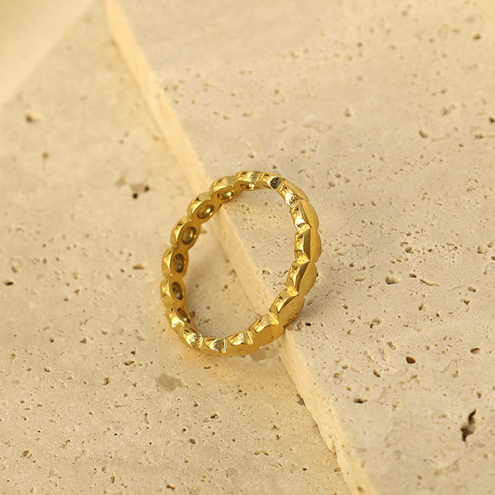 Wholesale Fashionable circular diamond square index finger ring titanium steel minimalist ring