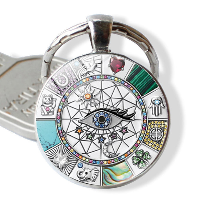 Wholesale Evil Eye Alloy Keychain JDC-KC-HengX026