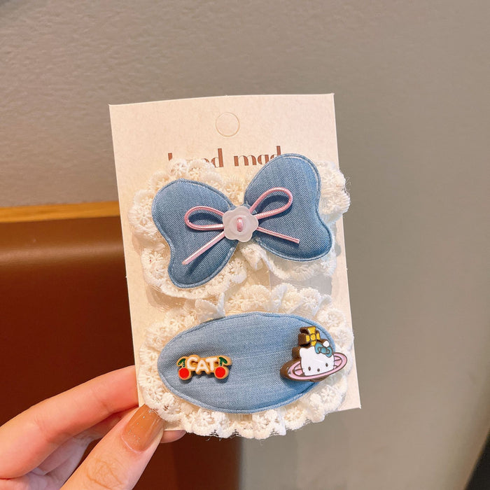 Wholesale Children' s cat denim hair clip