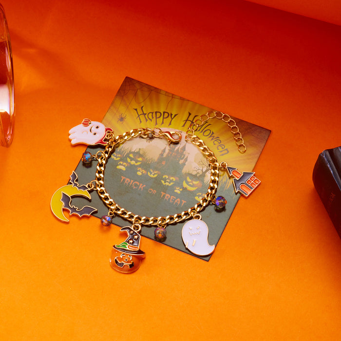 Wholesale  Series Bracelets Cute and Funny Style Cartoon Pendants Ghost Pumpkin Multi-Pendant Bracelets for Women