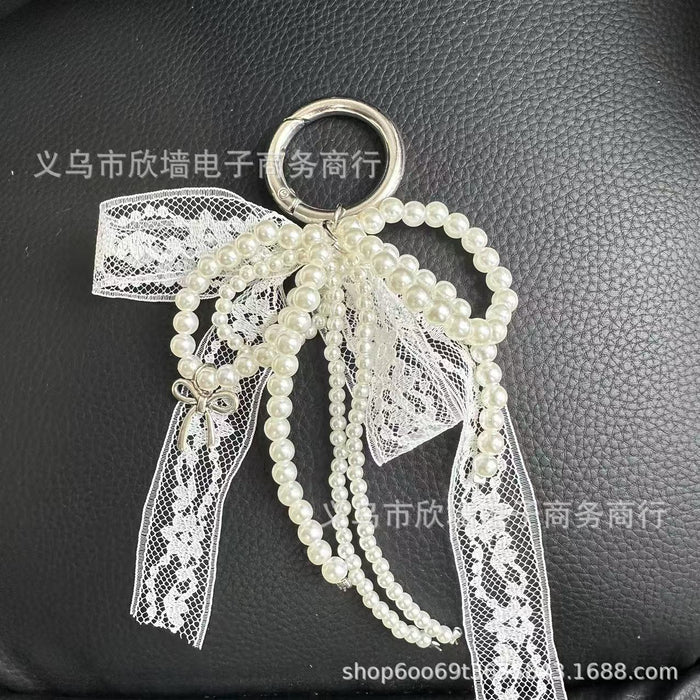 Wholesale Pearl lace bow keychain