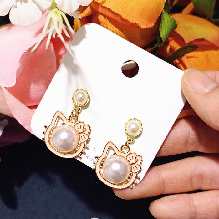 Wholesale Cute Alloy Cartoon Rhinestone Earrings JDC-ES-Xiaox011